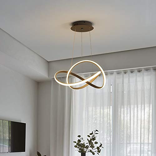 Eurotondisplay 9642 LED Pendelleuchte Hängelampe Deckenleuchte mit Fernbedienung Lichtfarbe/Helligkeit einsetllbar (9642 Ø 50 96W)