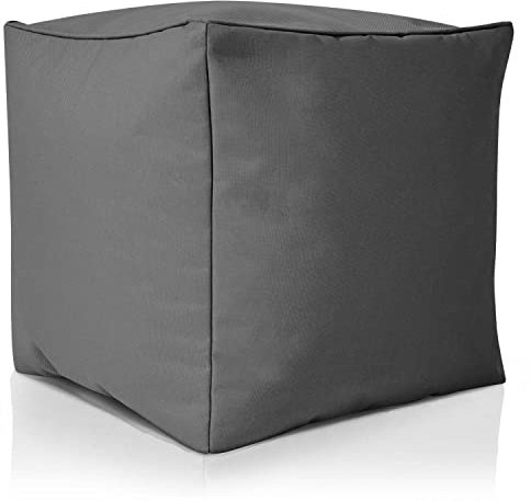 Green Bean© Sgabello a sacco 40x40x40cm con imbottitura in perle EPS Pouf Cuscino Poggiapiedi per poltrona a sacco Cuscino per pavimento bambini e adulti solleva le gambe siediti Grigio