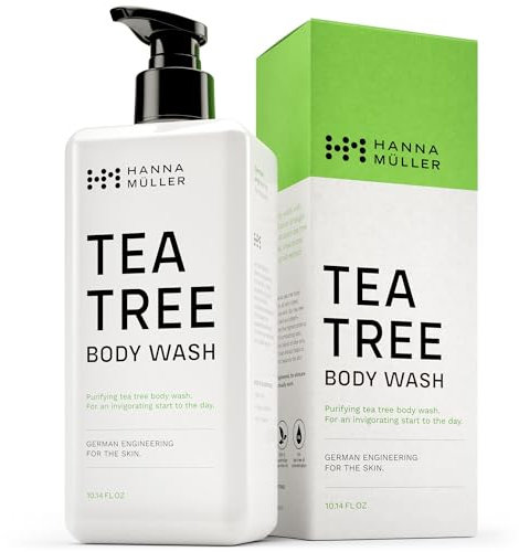 Tea Tree Body Wash, Natural Body Wash With 5% Australian Tea Tree Oil & Aloe Vera for Clean, Hydrated Skin, Steam-Distilled Acne Body Wash to Help Reduce Acne, Blemishes & Odor, Body Cleanser