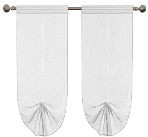 emmevi Tende Pacchetto Regolabile Coppia Porta Finestra A Vetro Mod.TENDA_PACCHETTO 1 CONF 60X150 BIANCO