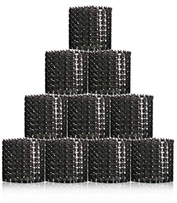 Herbests Serviettenringe,100 Stück Bling Strass Diamant Serviettenringe Serviettenhalter Strassband Selbstklebend mit Klettverschluss für Hochzeit Weihnachten Dinner Party Deko Tischdeko,Schwarz