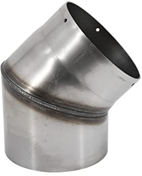 LANZZAS Tuyau de poêle coudé à 45° - Diamètre : 160 mm - Non laqué - Tuyau d'échappement - Tuyau de cheminée