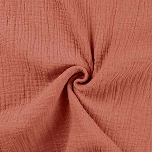 Bio Gauze, Musselin - Mandarine dunkel - unifarben als Meterware, 50 cm