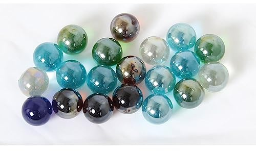 Ameisenkeks® 20 Glasmurmeln Ø 2,5 cm – blau-türkis-grüne Deko-Kugeln mit milchig-klarer Optik | Hochwertige Glasdekoration für Vasen, Schalen & DIY