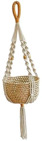 predolo Appendiabiti per Piante Macrame Portavaso Decorativo per Fiori Stand Boho Style Corda Intrecciata Fioriera sospesa Cesto per Piante per Matrimonio, Stile b
