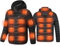 Monave Heated Down Jacket Men Women Heated Jacket with 23 Carbon Fiber Heating Pads,3 Temperature Levels for Motorcycle Fishing Skiing Outdoor Activities Black…