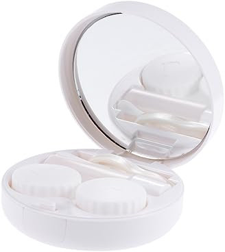 PartyKindom Travel Compact Lens Case Marble Design Holder for Eyes Safe Clean Storage