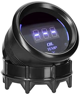 Shkalacar 52mm Öldruckanzeige, 40-140 ℃ Auto Digital Meter Öldruckmesser mit Sensor, LED Display, Alarmfunktion, Ölpresse Messgerät Kit für Auto LKW Motorrad