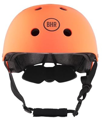 BHR 837 URBAN Elektroroller- und Scooter-Helm - CE-geprüfter City-Helm für Kinder und Erwachsene - Helm für Fahrrad, MTB, BMX, Skateboard, Skaten - Matt Orange, M