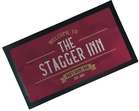 NOT JUST A PRINT Personalised Home Bar Sign Vintage Pub Design - Customisable With Any Bar Name - Make it a Home Bar Gift Set with Optional Accessories (Bar Runner Only)