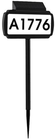 Pyugxab Numero civico a energia solare con illuminazione digitale per porta del giardino di casa, colore: nero