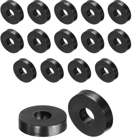 QUARKZMAN Espaciadores de Goma de 27 mm OD 10 mm ID 6 mm altura 16 piezas | Espaciador de Goma Redondo Antivibración Arandelas de Goma Gruesas para Accesorios de Hogar y Coche