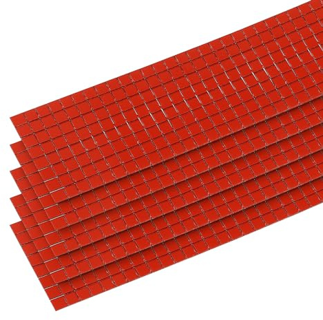 QUARKZMAN 5 Stück Selbstklebende Mosaikfliesen 5 * 5mm für DIY Spiegelrot | Mosaiksteine zum Basteln Glitzersteine Selbstklebend, Handwerk Dekoration