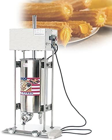 WUDLi 15L Spanish Churro Maker, Detachable Churro Fruit Jam Filling Machine with 5 Replaceable Nozzles and Pedal Control, Adjustable 2 Levels Of Lifting Speed for Restaurants and Bakeries, Business