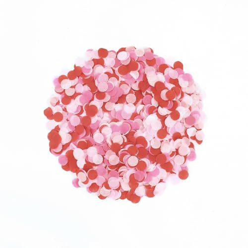 GoldRock Konfetti Hochzeit & Geburtstag, 6000 Stk Streudeko Bunt, Tischdeko Rot Rosa, Konfettikanone Papier, Luftschlangen Confetti für Karneval, Weihnachten, Silvester Deko