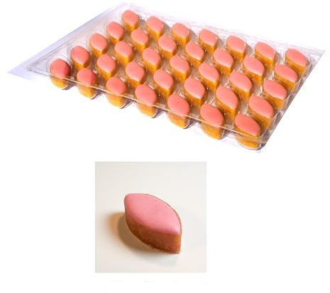 LE ROY RENÉ Epicerie Fine - 35 petits Calissons d’Aix - Vrac rangés sous alvéole fermée, sans emballage décoratif - 218g. Au fruit : (Rose).