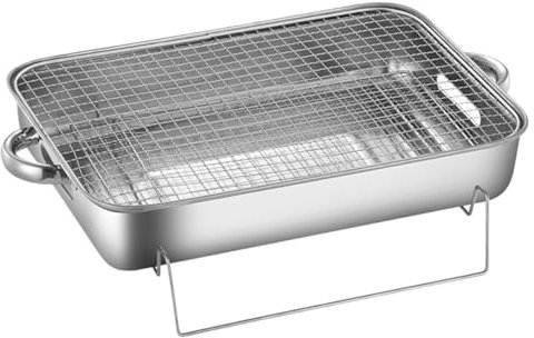 Camping Grill Träkol Rostfritt Stål Grill Kolgrill Desktop För Camping Utomhus Vandring Campinggrill Picknickgrill