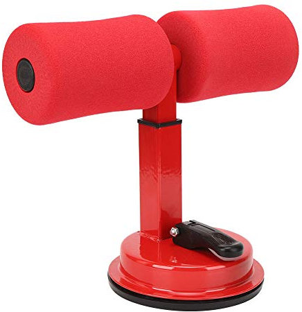 Sit-Up-Bar-Boden, Crunches-Assistent, Sit-Up-Hilfe, 28 x 17 cm, Taillenfettreduzierung, Haushalts-Bauch-Fitnessgerät für Übungen (Rot)