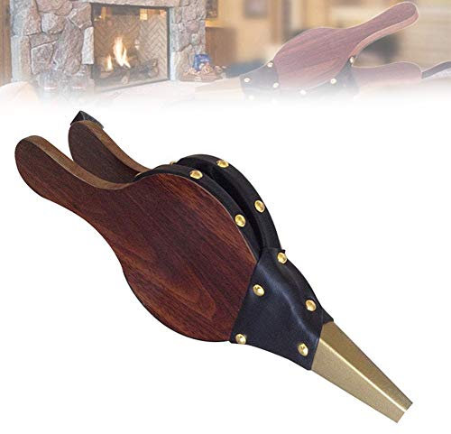 Soufflets de cheminée, Soufflet de cheminée, soufflet avec cuir suspendu for cheminée et barbecue allume-feu rapide(L)