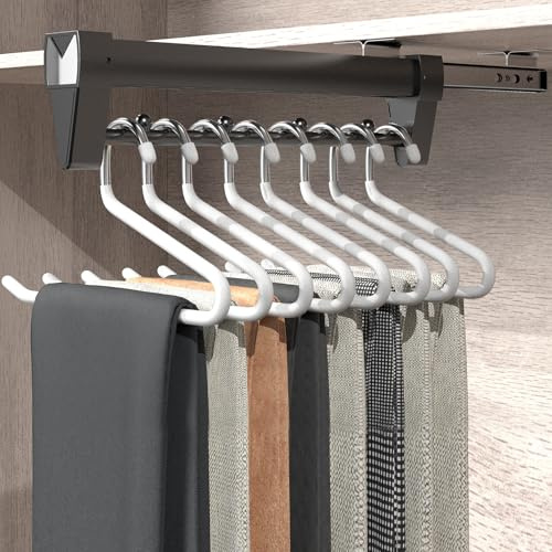 Aresvrgo Portapantaloni Estraibile,Appendiabiti Estraibile per Armadio 25-61CM Risparmia Spazio di Archiviazione,Asta Appendiabiti Allungabile per Organizzare Vestiti E Pantaloni in Armadi