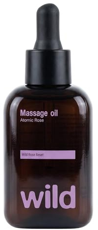 Wild Rose Reset Massage Oil (100ml) - Relaxing, Calming & Hydrating Body Oil with Jojoba & Grapeseed for Stress Relief & Aromatherapy, Lightweight & Non-Greasy for All Skin Types