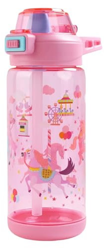 MHwan Gourde robuste et incassable pour enfants, 600 ml, sans BPA, belle bouteille d'eau portable pour voyages scolaires