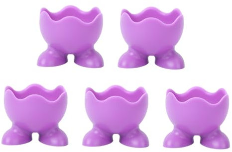 Cabilock Lot De 5 Coquetiers en Silicone Pieds, Porte-œufs à La Coque, Matériau Silicone Sûr, Couleurs Aléatoires, Usage La Cuisine Et Salle De Bain, Accessoire Polyvalent pour Œufs Durs
