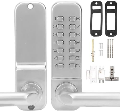 Serratura Meccanica Senza Chiave, Accesso di Sicurezza Antifurto Senza Alimentazione, con Inserimento Password, Impermeabile, Non Richiede Batteria, per Porte Interne Ed