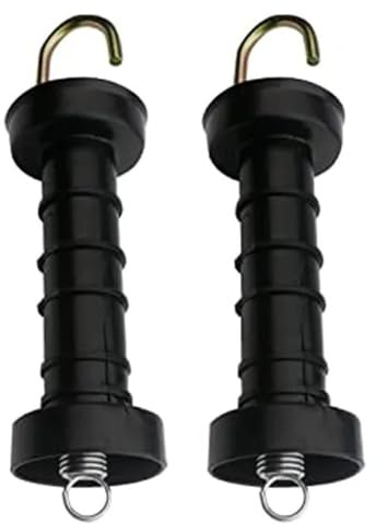 Hohota 2PCS Plastic Electric Fence Gate Handle Spring for Farm Wild Livestock Garden Electric Fencing System