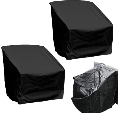 Genérico Fundas Impermeables para Sillas de Exterior - 2 Unidades Impermeables para Butacas Giratorias de Exterior - Protector Muebles Resistente UV para Terraza Jardín Playa