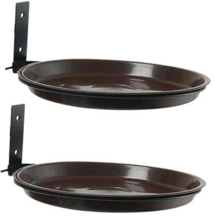 Sharplace 2Pcs Wall Mount Bird Feeders Birdbath Weather Resistant Bird Feeding Station Water Bowls for Courtyard Patio Outdoor Deck