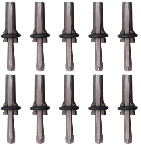 Deskium 0.6 In Stone Splitter, 10 Pcs Rock Splitting Wedges With Wedge And Feather, Heavy Duty Hardened Steel Hand Tool For Stone, Concrete, Rock Splitting
