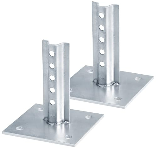 Fanmao 2 Pack U-Channel Sign Post Anchor Base for 1.12 lb/ft U-Channel Posts, Surface Mount Flange Base