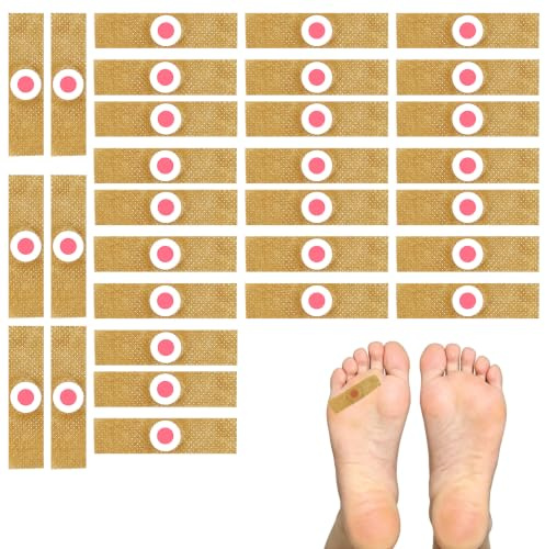 Warzenpflaster Hühneraugenpflaster, Vlies Schutzpflaster für Füße Hände | 30 Stück Dornwarzen Fuß Schutz, weicher Vliesstoff, reduziert Reibung und Druck, flexible Anwendung für Füße und Hände