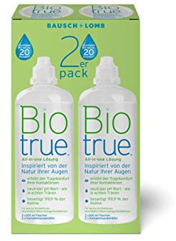 Biotrue Lot de 2 flacons de produit d'entretien pour lentilles de contact souples 300 ml