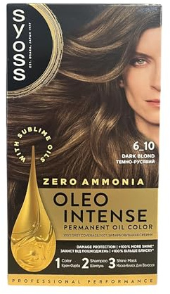 Syoss Oleo Intense Color permanente para el cabello, 6-10 rubio oscuro (libre de amonia, infusión de aceite, kit de 115 ml)