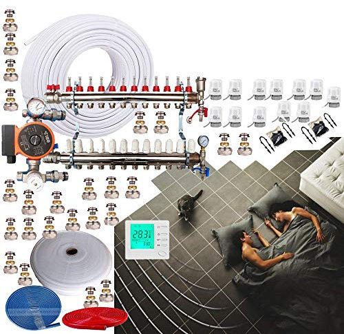 155-160Sqm UnderFloor Heating Kit 12 Port Manifold Blending Set 16mm Pipe WRAS Approved