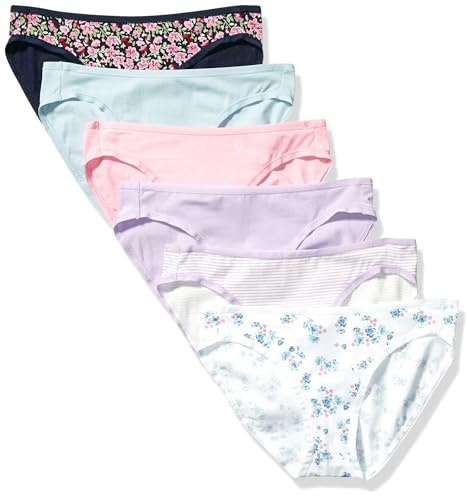 Amazon Essentials Femme Culotte Slip Bas de Bikini en Coton Femme (Grandes Tailles Disponibles)