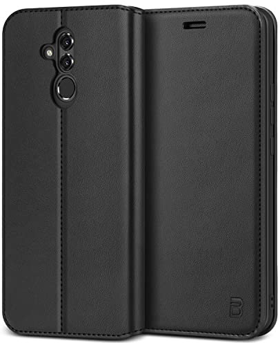 BEZ Funda para Huawei Mate 20 Lite, Carcasa Funda Piel con Carcasa Interna de TPU Compatible para Huawei Mate 20 Lite, Libro de Cuero con Tapa y Cartera, Cierre Magnético, Negro