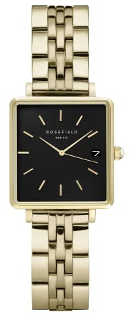 Rosefield damklocka The Boxy XS, Guld-svart, standard size, Elegant