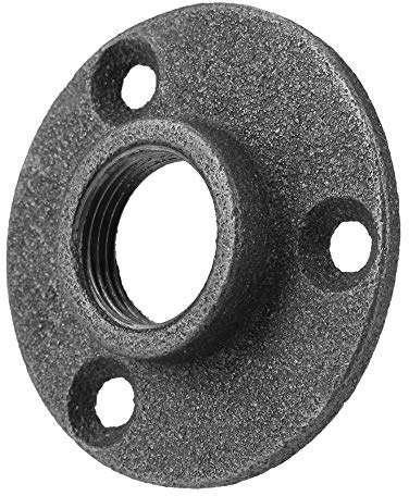 Garosa 10PCS 3/4 Black Iron Pipe Flanges Malleable Threaded for Furniture | Industrial Strength Flange Fittings,Cast Iron,for Shelving, Curtain Rails, Frames, Industrial Style Home Decor, DIY Projects