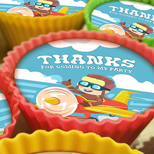 Propeller Plane - 20 x 5cm Personalised Edible Cupcake Toppers on Premium Icing
