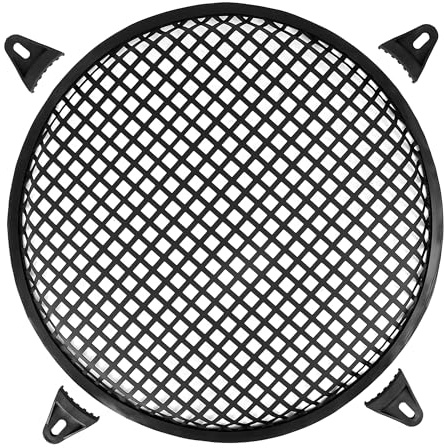 X AUTOHAUX 12 Zoll Auto-Lautsprechergitter Schwarz 1x Für Subwoofer Metall | Gummi, 0,5 Zoll Dicke, Universell Für Kfz-Audiosysteme, Schutz, Lieferumfang: 1x Abdeckung, 4x Clips