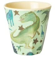Klein Melamin Kinderbecher - Grün - Dinosaurs Print