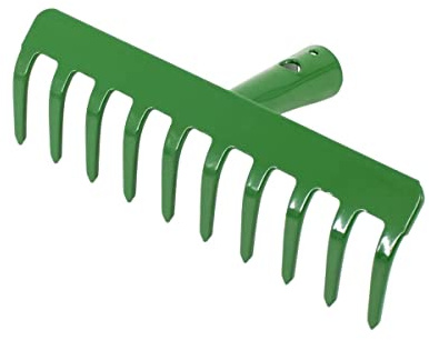 Rekord - Gartenrechen Stahl 10 Zinken - 25 cm Rasenrechen & Beetrechen | Bodenharke ohne Stiel - Pulverbeschichtete Harke für Laub und Heu - Rostfreier Qualitätsstahl für die Gartenpflege