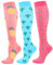 Zingso 3 Pares de Calcetines de Compresión para Mujeres y Hombres de 20 a 25 mmHg, los Mejores Deportivos y Médicos Para Correr, volar, viajar, Enfermeras (S/M, Amarillo + Verde + Rosa)