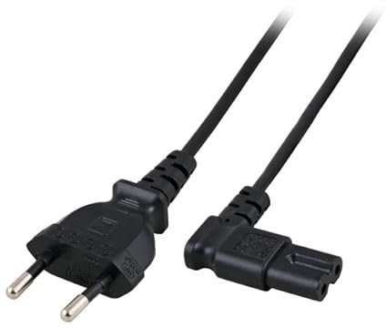 Link LKC730A Cavo Alimentazione con Spina Italiana Bipolare, Presa 8 Form 90° Femmina C7, Nero, 3 m