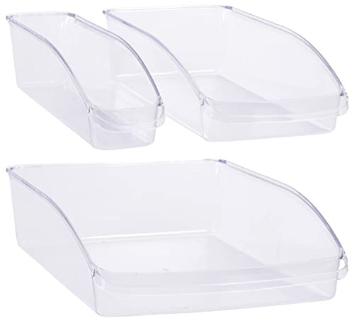 3tlg. Set Kühlschrank Korb Aufbewahrungsbehälter Transparent Organizer Kühlschrankbox Gemüse Obst Gefrierschrank Schubladenkorb