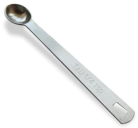 1/4 Teaspoon(1/4 TSP | 1.25 mL | 1.25 cc | | Tad) Single Measuring Spoon, Small Measuring Spoon Only, Individual Tiny Measuring Spoons, Long Handle Stainless Steel Mini Measuring Spoons for Cooking
