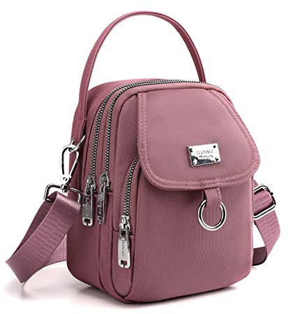 LIBAIJIAAZQH Handy Umhängetasche Damen, Handytasche Zum Umhängen, Handytasche Mit GeldböRse Zum Umhängen, Kleine Umhängetasche Mit KopfhöRer Eingang Wasserabweisendes Nylon Damen Tasche Klein.